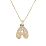 Bubble initial necklace