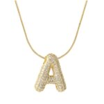 Puffy initial necklace