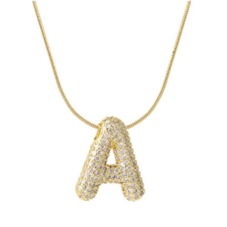 Puffy initial necklace